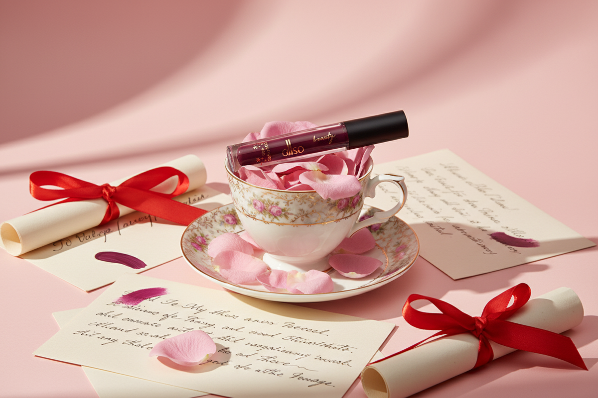 Whimsical teacup scene