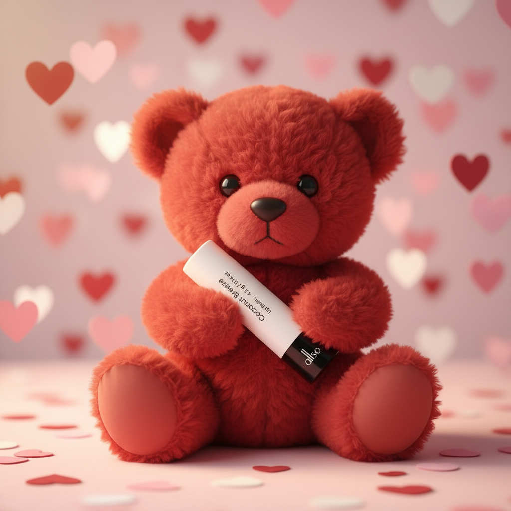 Allso Lip Balm with Red Teddy Bear